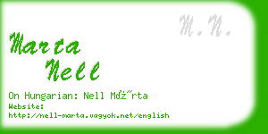 marta nell business card